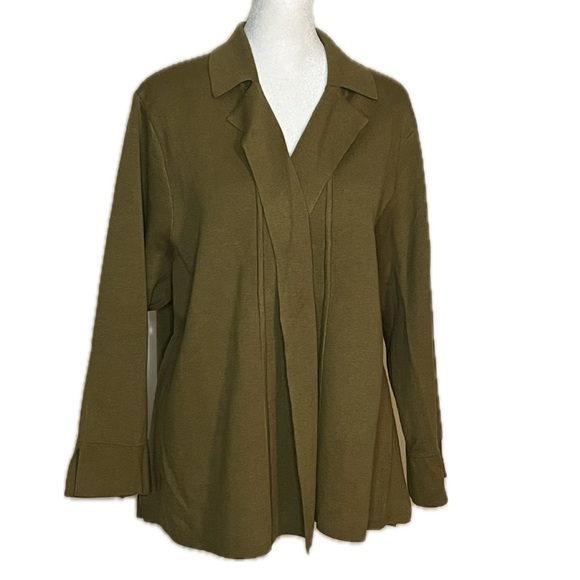 J. Jill Sweaters - J. Jill Olive Green Open Front Knit Cardigan - XL